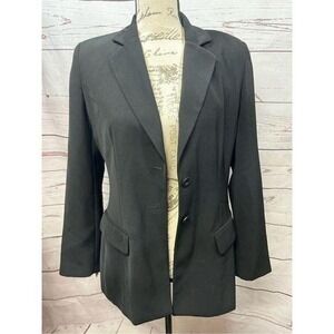 Villager Petite‎ Black Classic Button Blazer Jacket Women's Size 6P
